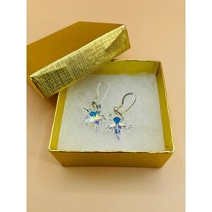 Aurora‎ Borealis Crystal Star Drop Earrings Iridescent Dangle